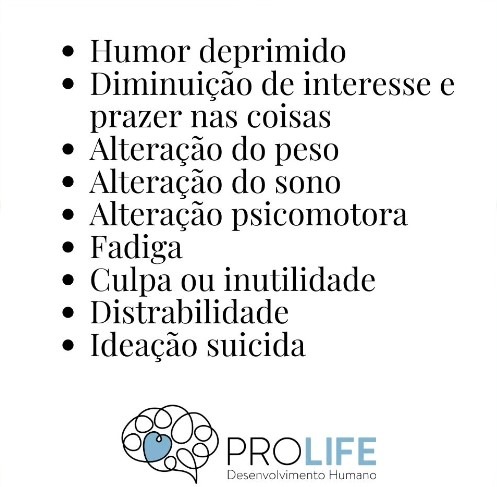 9 Sintomas de Depressão - ProLife Psicologia - sintomas de depressão - sintomas de depressão Sintomas de Depressão